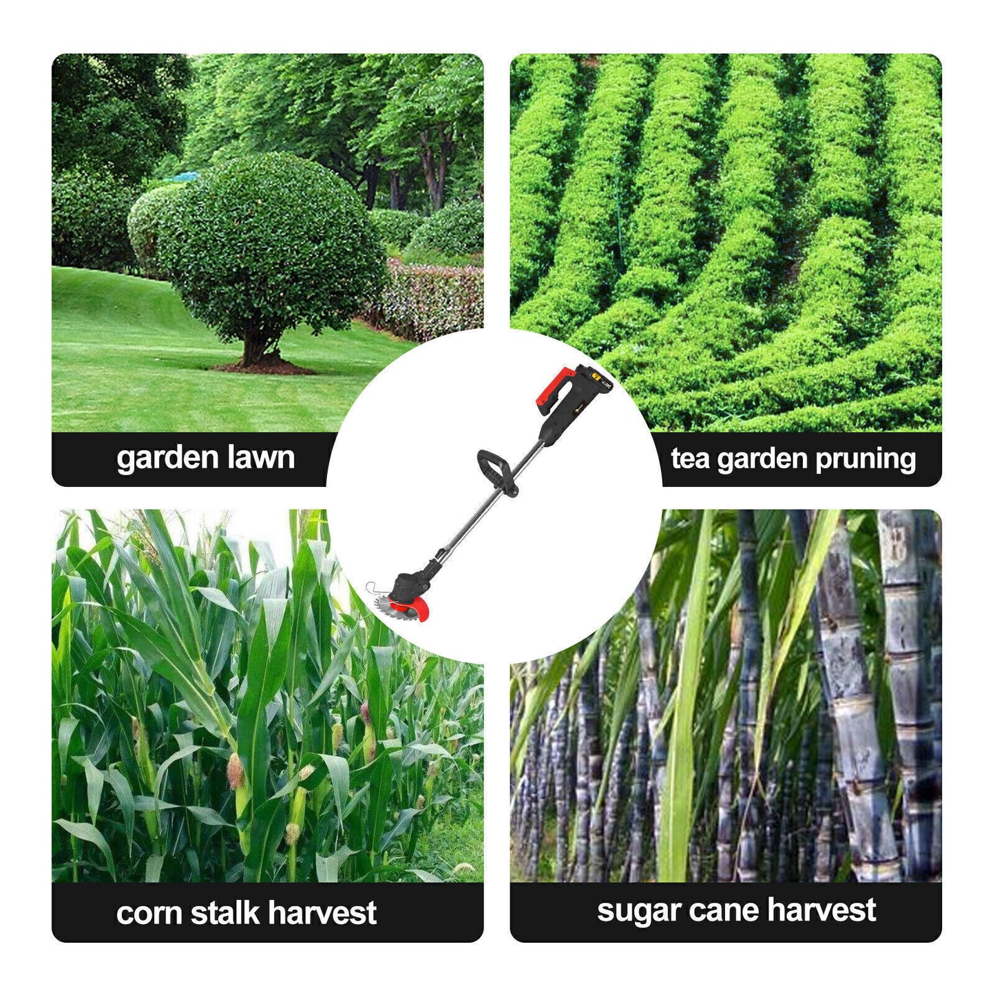 Cordless Grass Trimmer & Edger – 2x Batteries, 30 Blades, Adjustable Telescopic Shaft