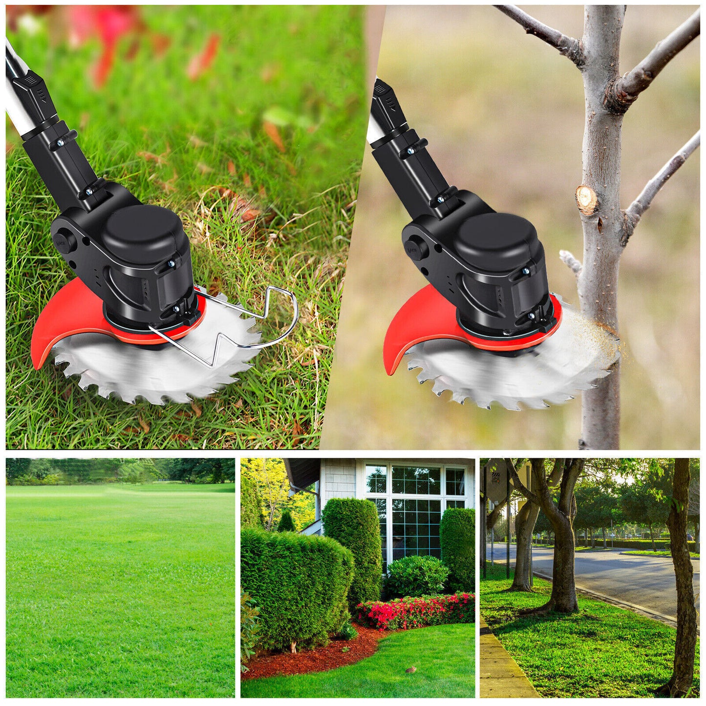 Cordless Grass Trimmer & Edger – 2x Batteries, 30 Blades, Adjustable Telescopic Shaft