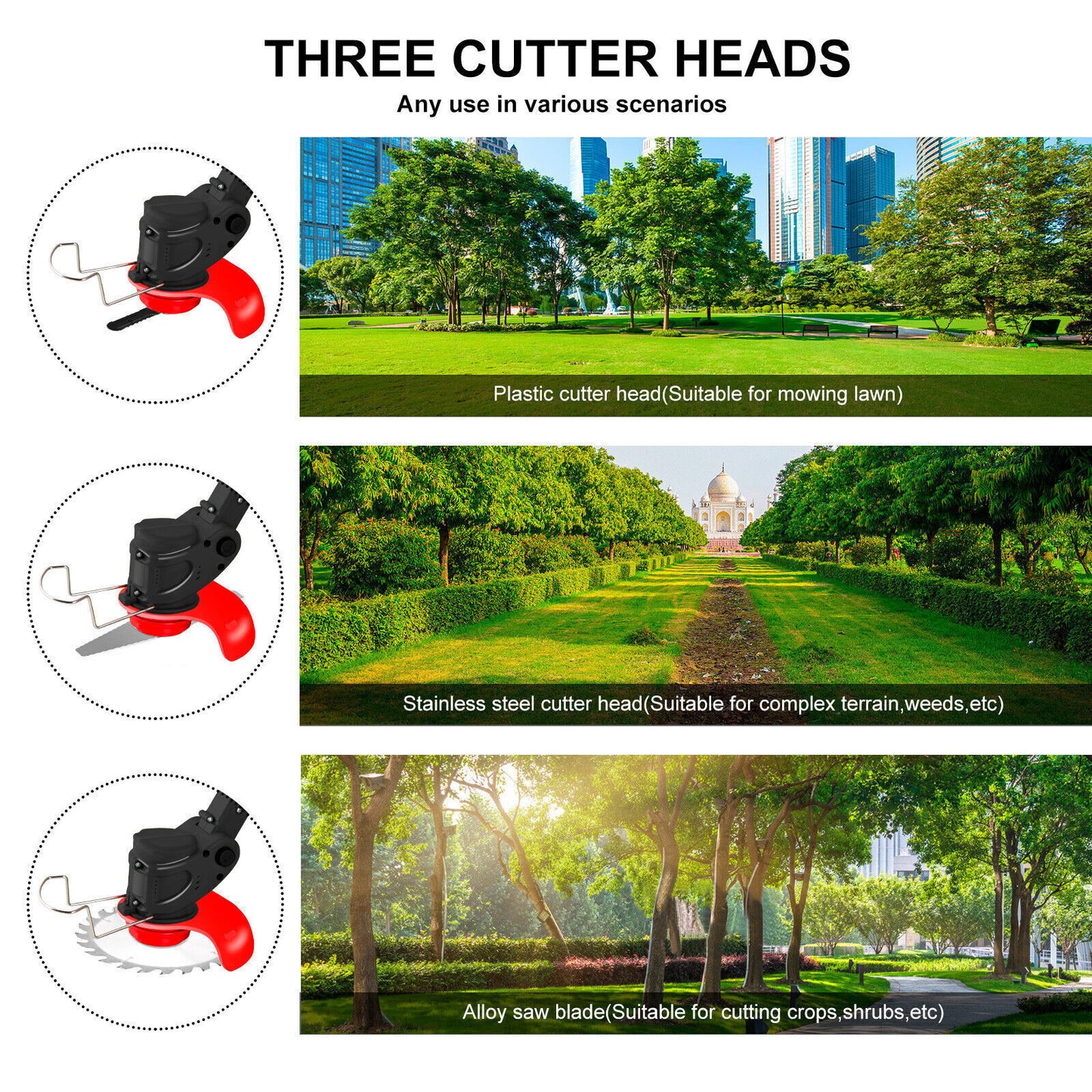 Cordless Grass Trimmer & Edger – 2x Batteries, 30 Blades, Adjustable Telescopic Shaft
