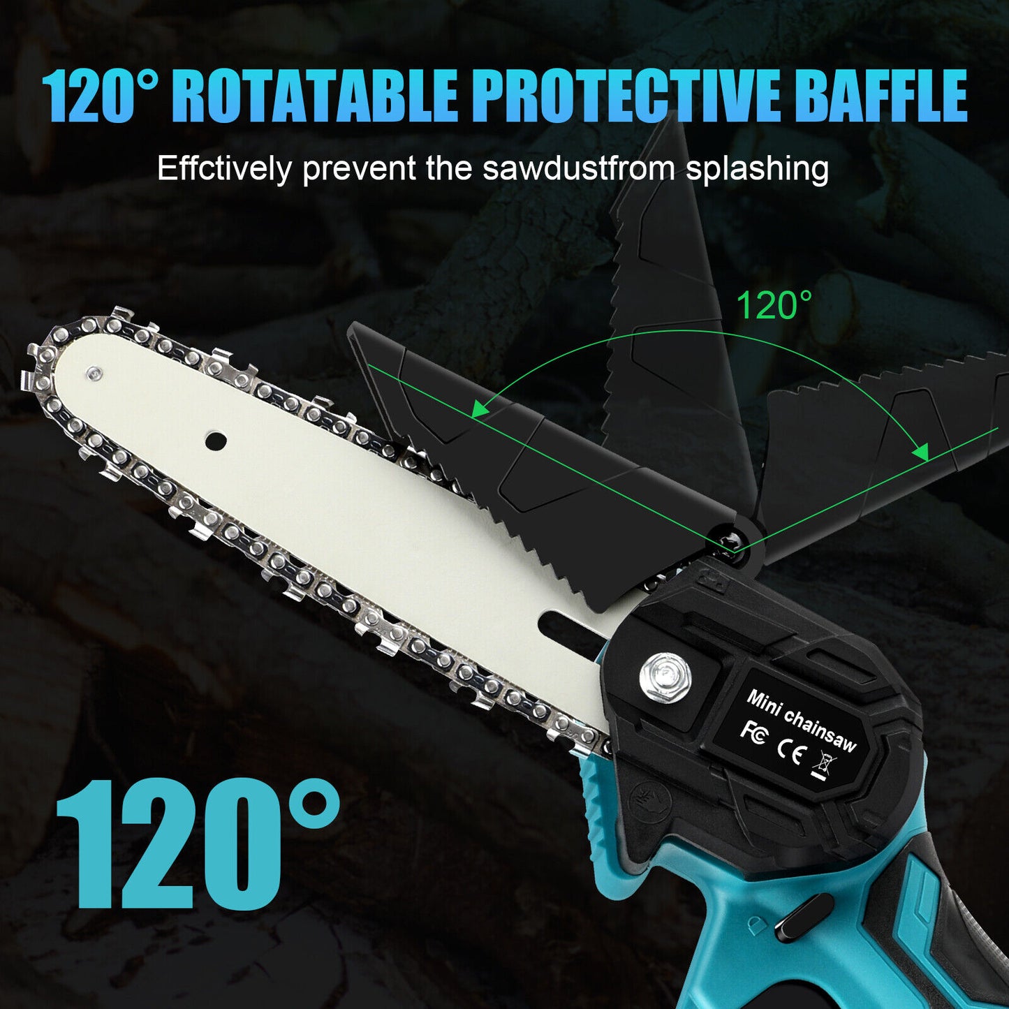 6” Cordless Electric Chainsaw – Rechargeable Handheld Wood Cutter with Battery & Charger