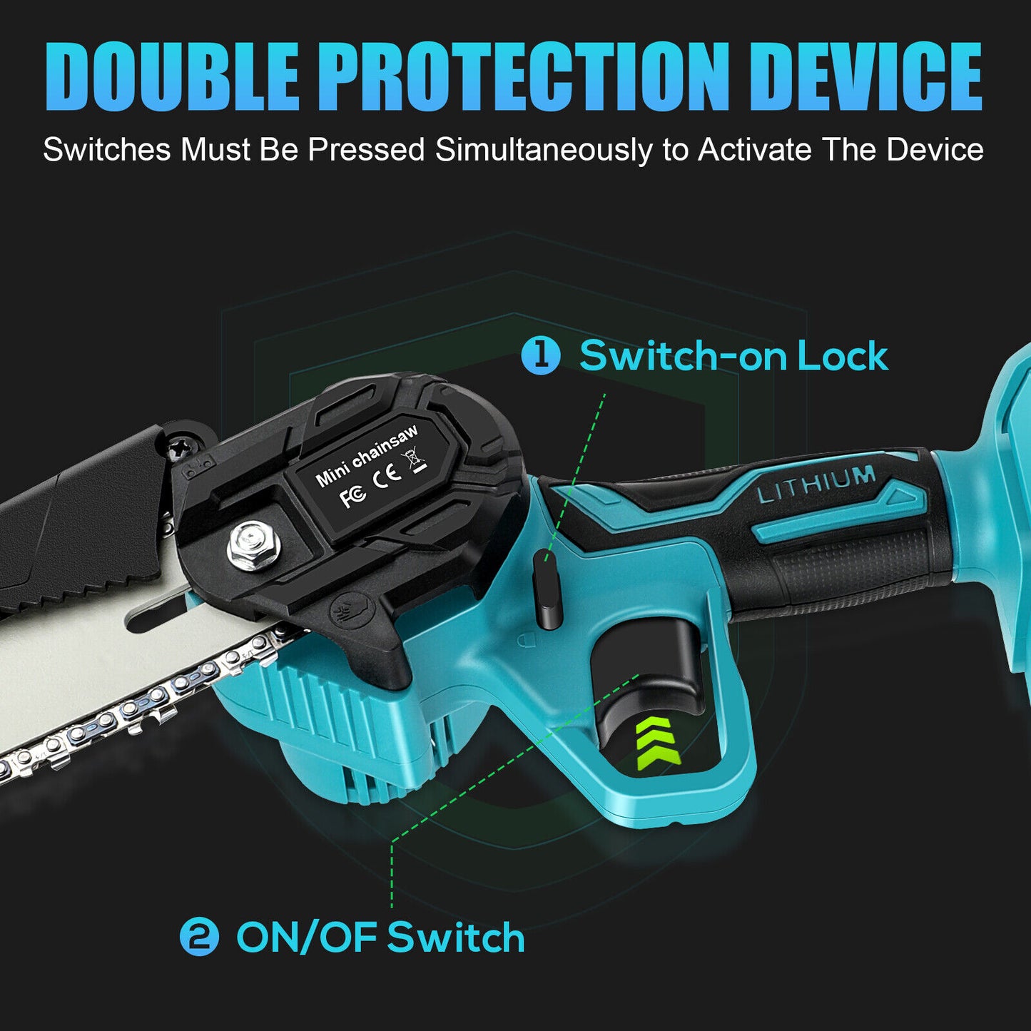 6” Cordless Electric Chainsaw – Rechargeable Handheld Wood Cutter with Battery & Charger