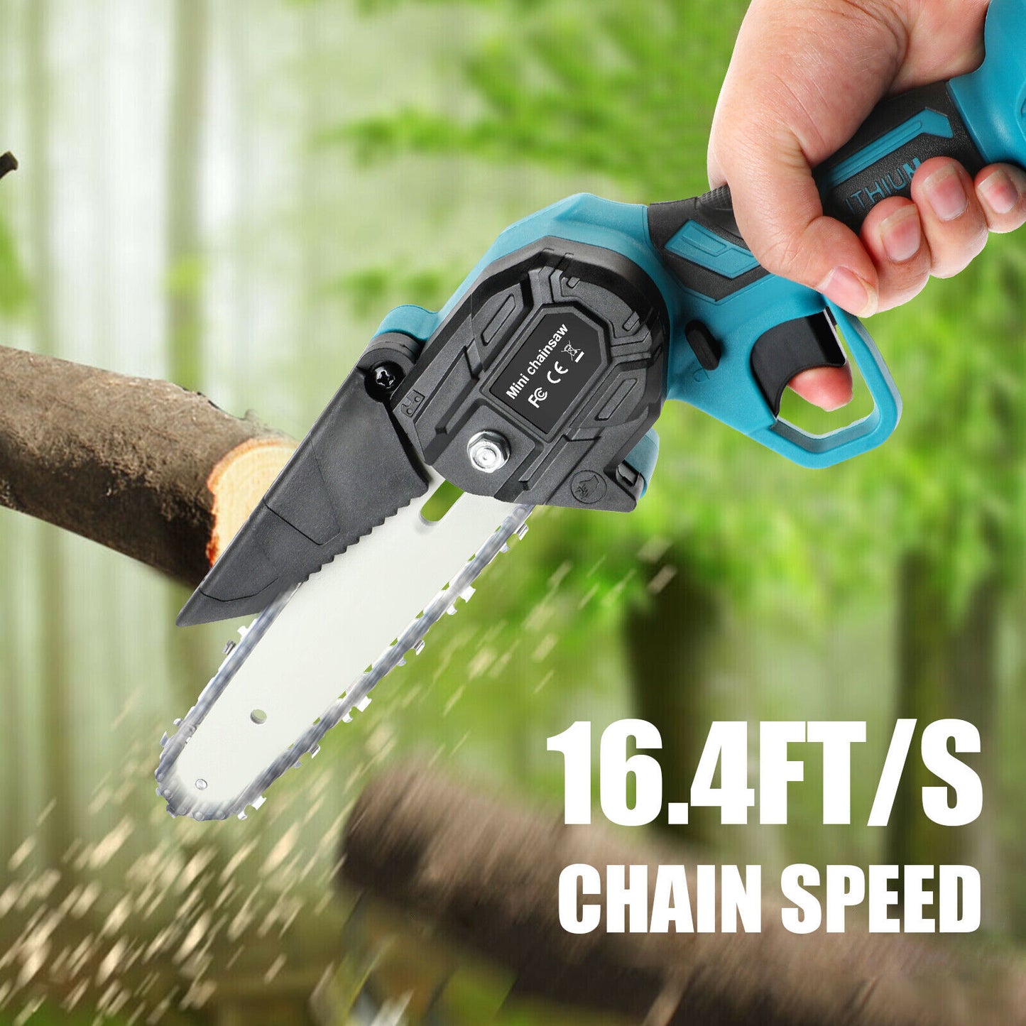 6” Cordless Electric Chainsaw – Rechargeable Handheld Wood Cutter with Battery & Charger